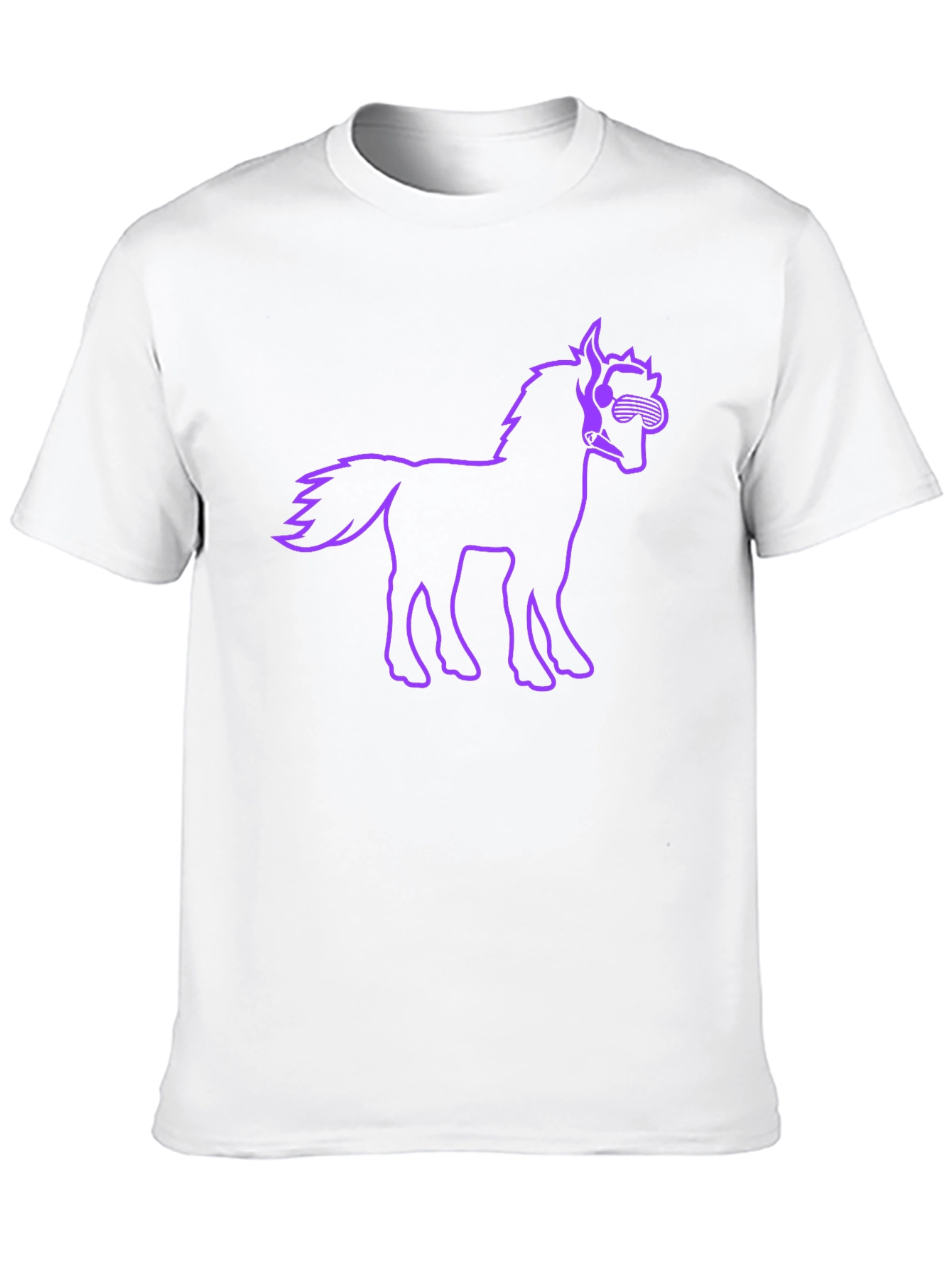 Cool Horse Graphic Tee - Black Cotton T-Shirt