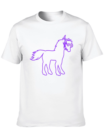 Cool Horse Graphic Tee - Black Cotton T-Shirt