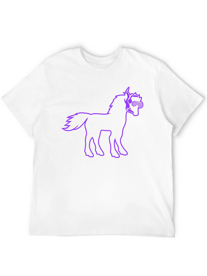 Cool Horse Graphic Tee - Black Cotton T-Shirt