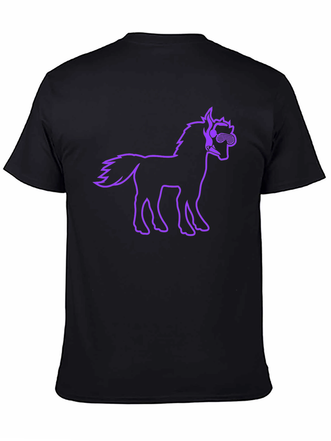 Cool Horse Graphic Tee - Black Cotton T-Shirt
