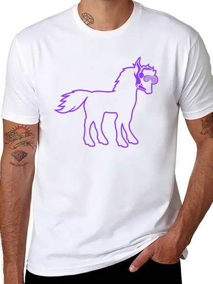 Cool Horse Graphic Tee - Black Cotton T-Shirt