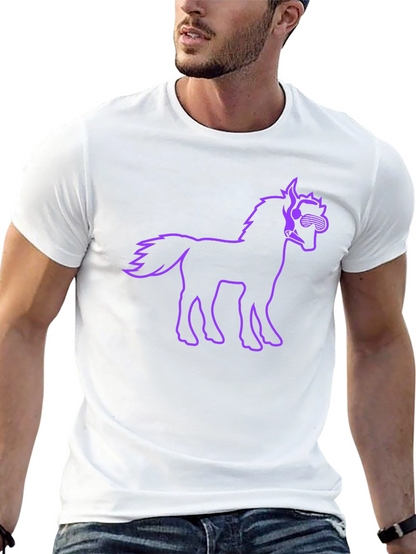 Cool Horse Graphic Tee - Black Cotton T-Shirt