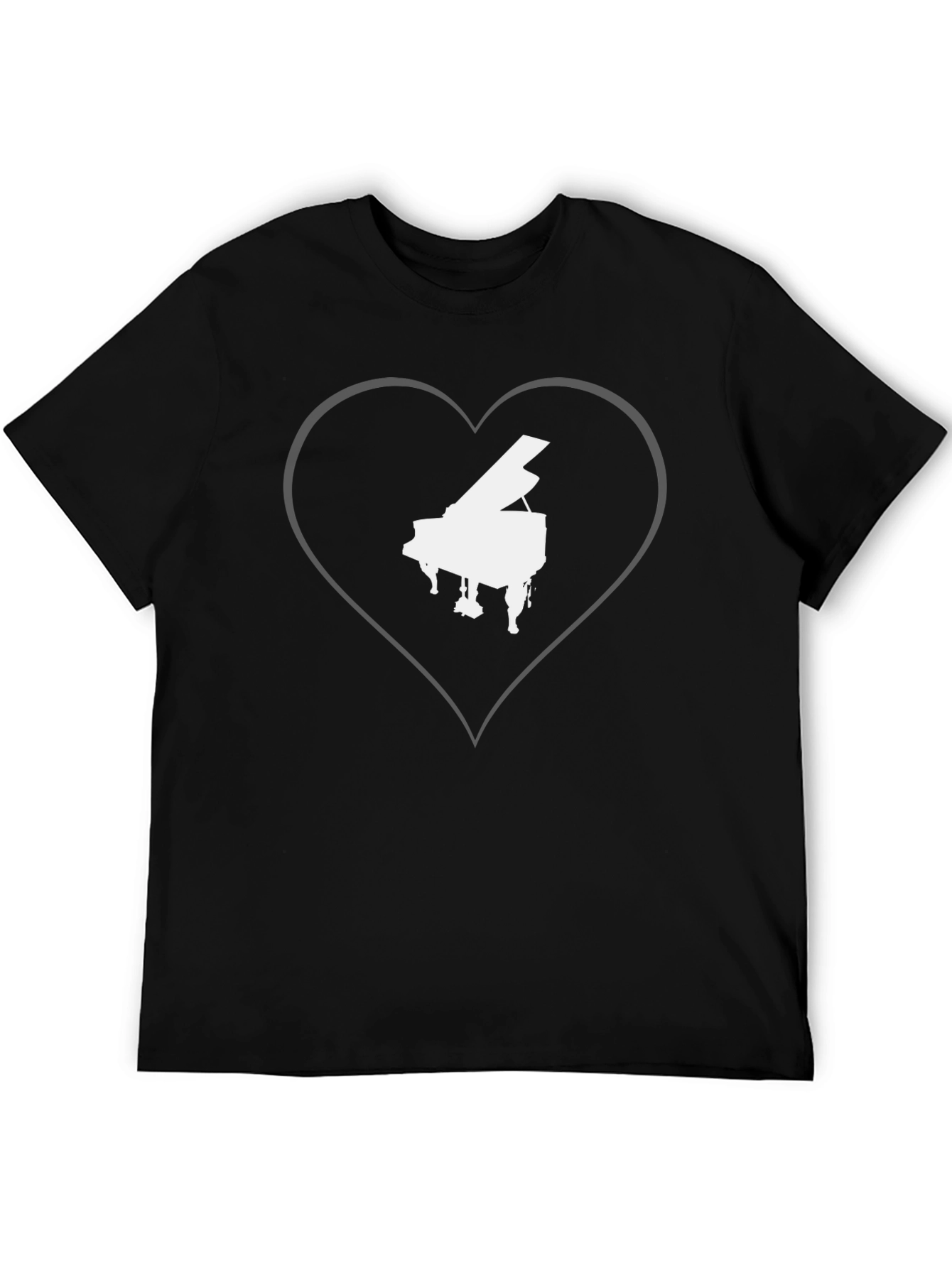 Piano Heart Graphic Tee - Music Lovers T-Shirt