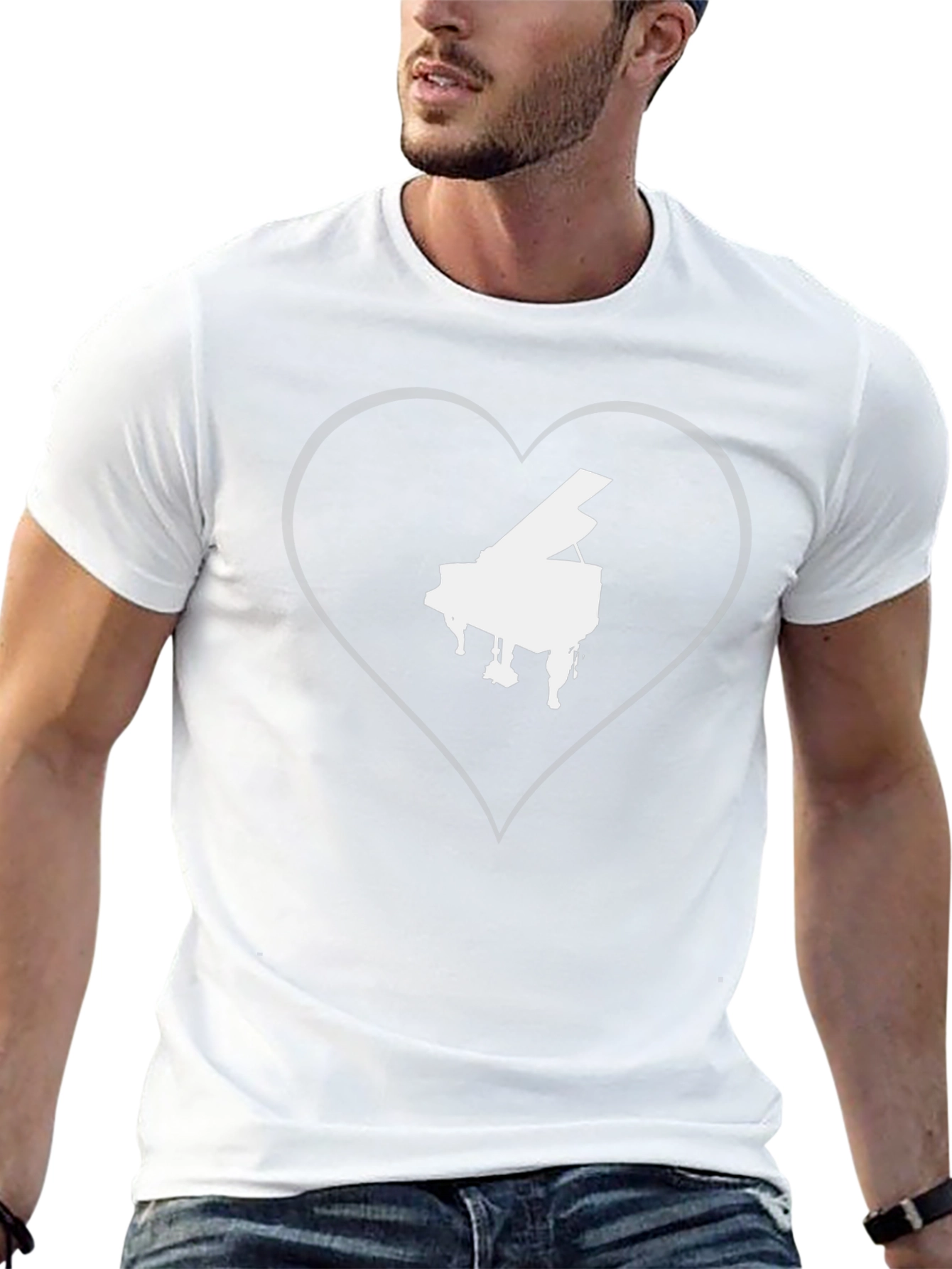 Piano Heart Graphic Tee - Music Lovers T-Shirt