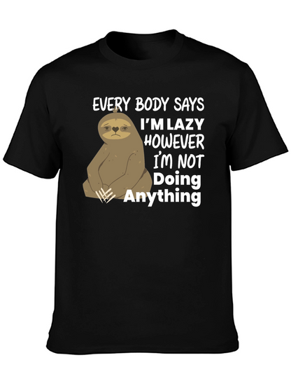 Lazy Sloth Graphic T-Shirt - Funny & Relatable