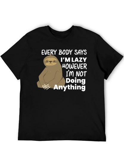 Lazy Sloth Graphic T-Shirt - Funny & Relatable