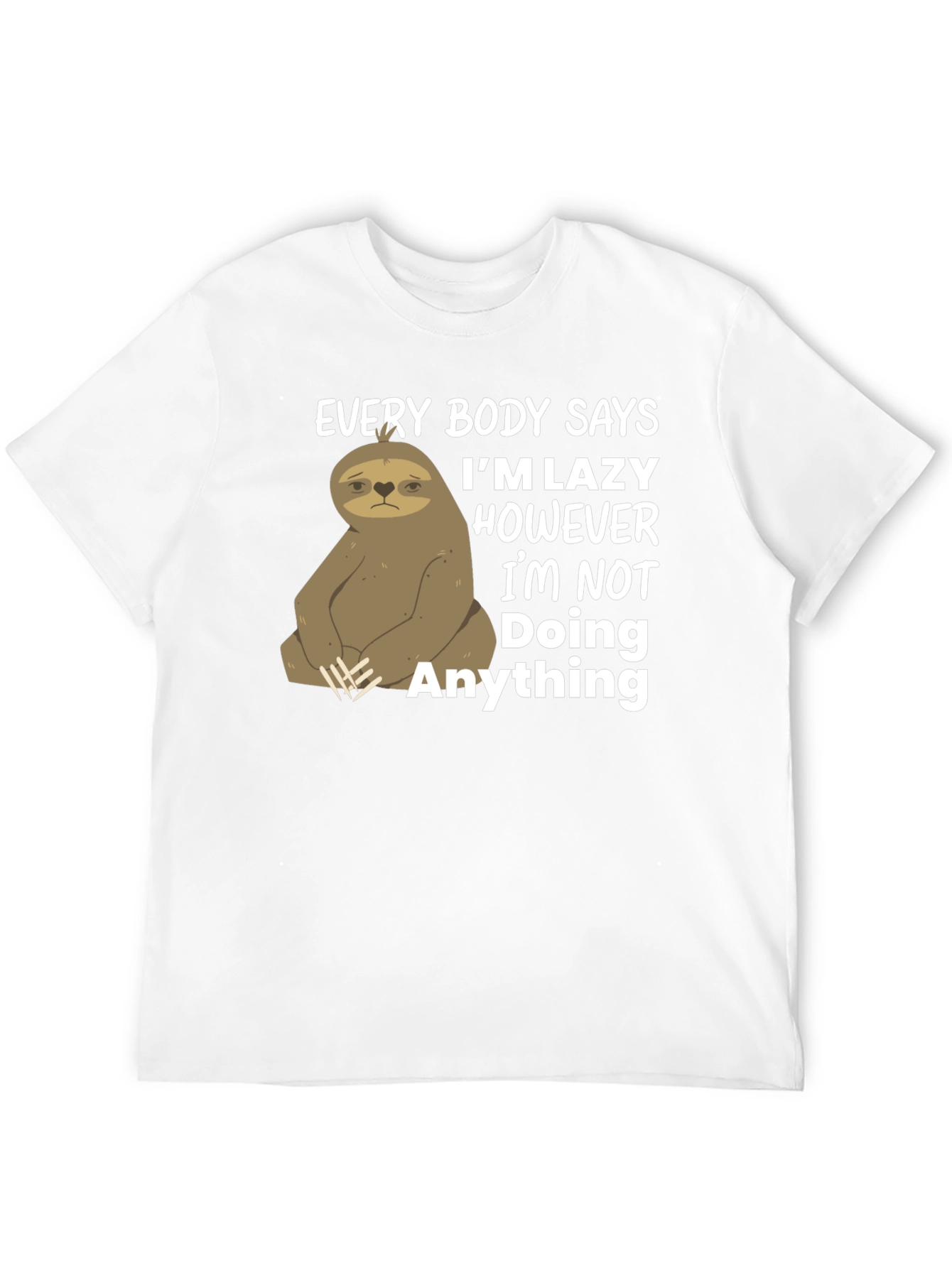 Lazy Sloth Graphic T-Shirt - Funny & Relatable