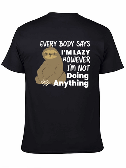 Lazy Sloth Graphic T-Shirt - Funny & Relatable
