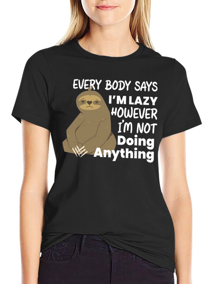 Lazy Sloth Graphic T-Shirt - Funny & Relatable