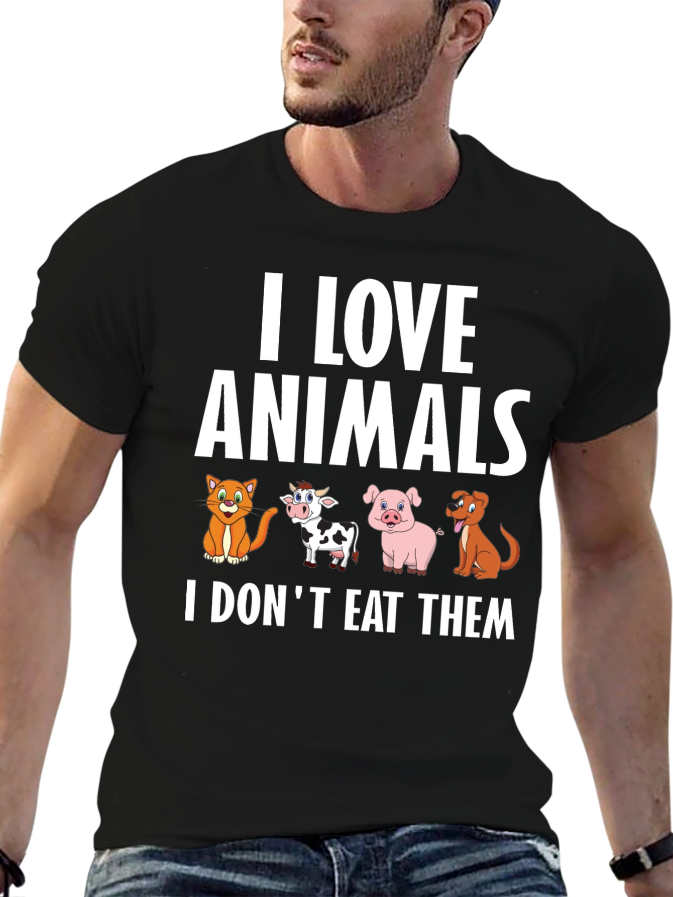 Vegan Animal Lover T-Shirt - I Love Animals