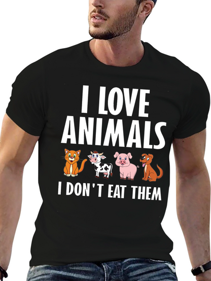 Vegan Animal Lover T-Shirt - I Love Animals