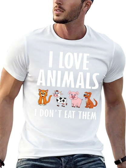 Vegan Animal Lover T-Shirt - I Love Animals