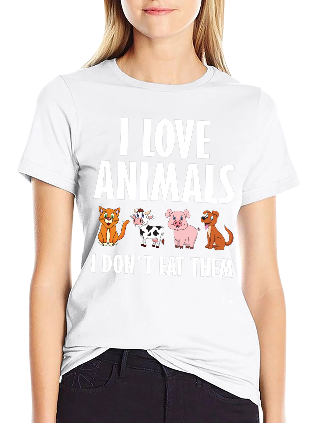 Vegan Animal Lover T-Shirt - I Love Animals