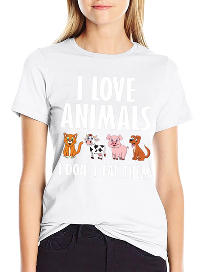 Vegan Animal Lover T-Shirt - I Love Animals