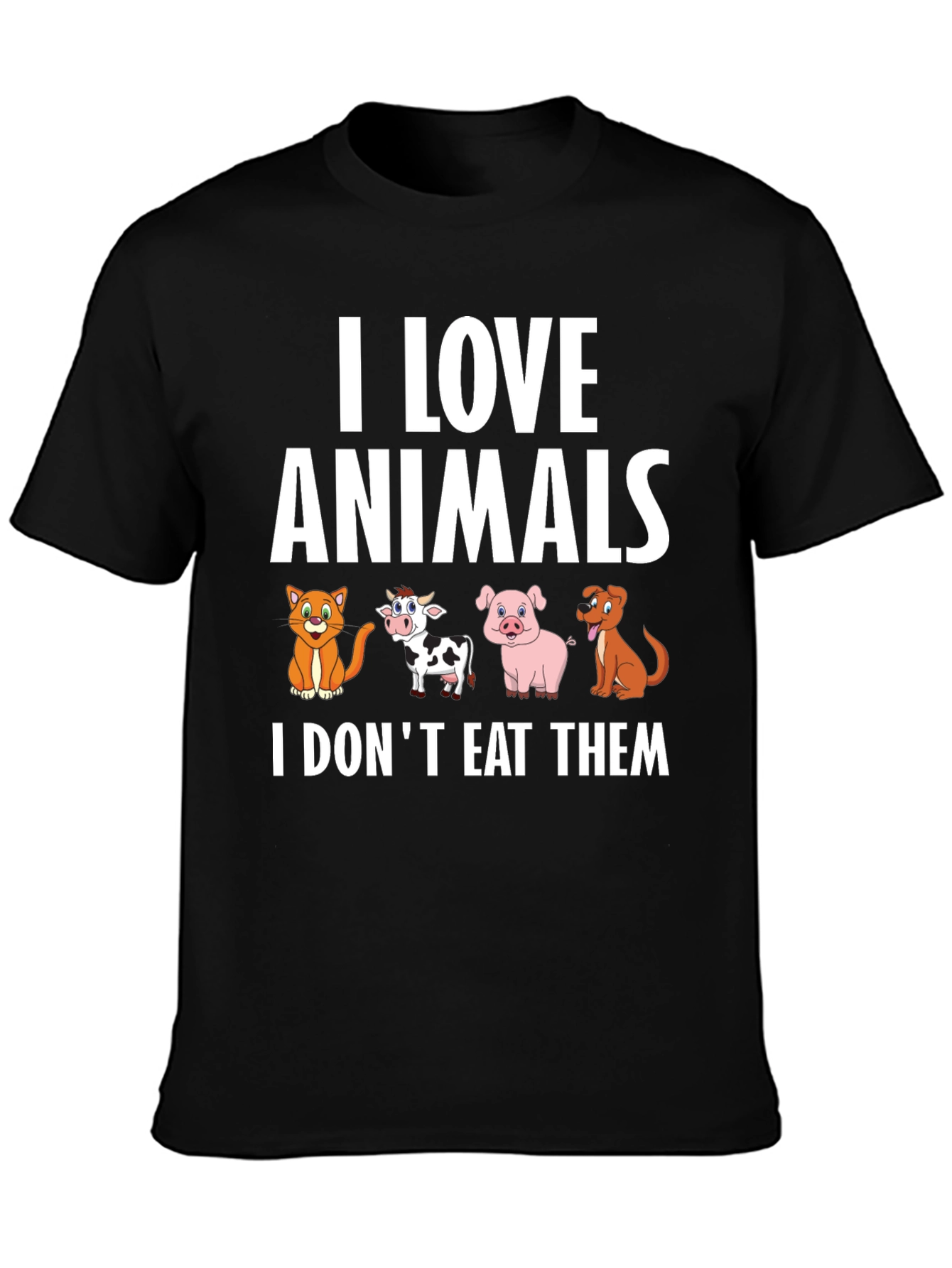 Vegan Animal Lover T-Shirt - I Love Animals