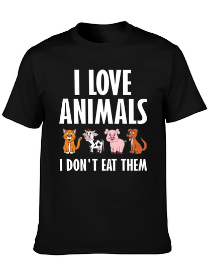 Vegan Animal Lover T-Shirt - I Love Animals