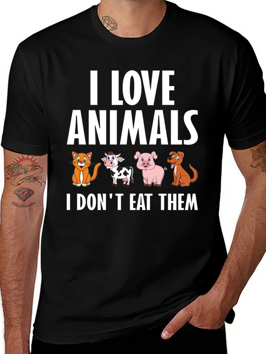 Vegan Animal Lover T-Shirt - I Love Animals