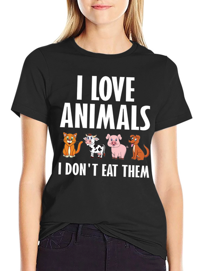 Vegan Animal Lover T-Shirt - I Love Animals