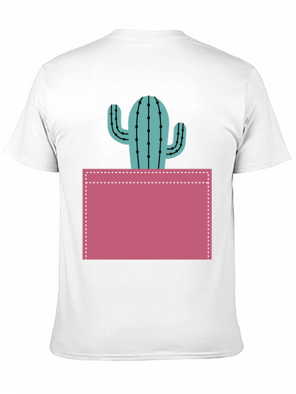 Cactus Pocket Graphic Tee - Trendy Mens T-Shirt