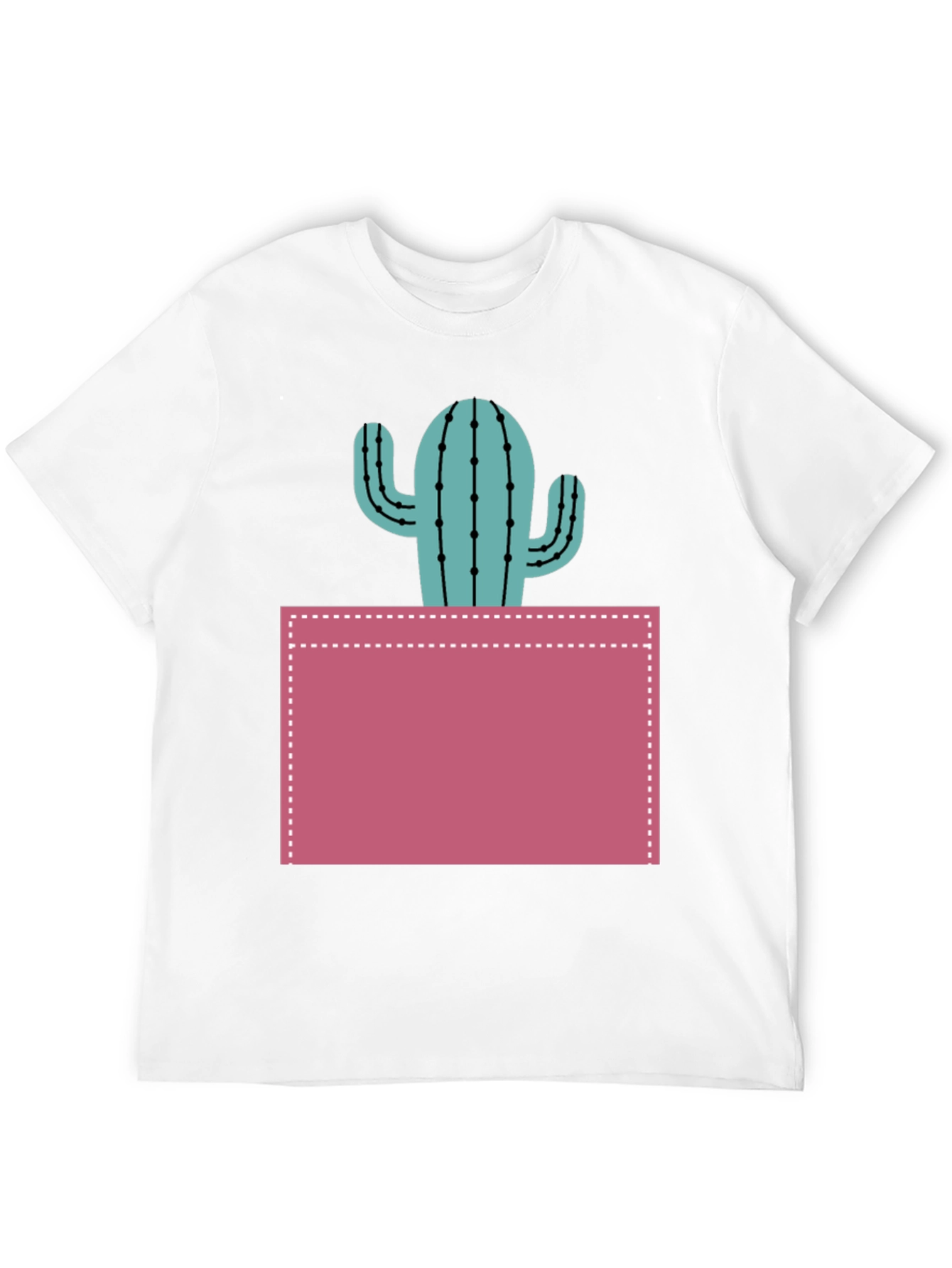 Cactus Pocket Graphic Tee - Trendy Mens T-Shirt