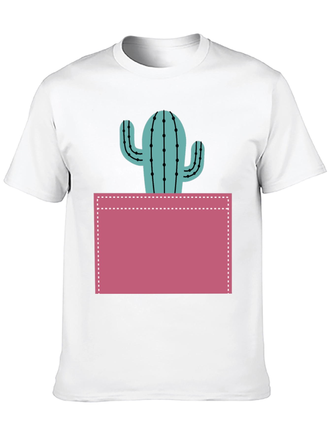 Cactus Pocket Graphic Tee - Trendy Mens T-Shirt