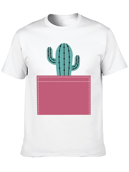 Cactus Pocket Graphic Tee - Trendy Mens T-Shirt