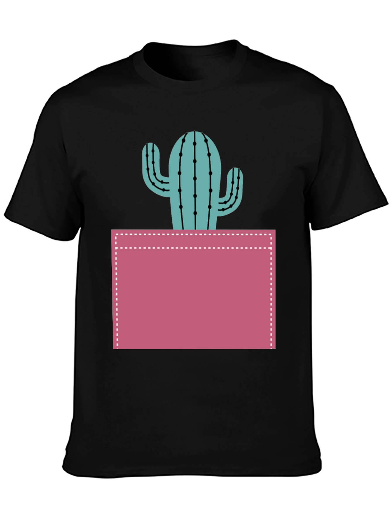 Cactus Pocket Graphic Tee - Trendy Mens T-Shirt