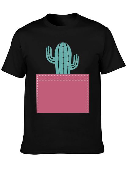 Cactus Pocket Graphic Tee - Trendy Mens T-Shirt