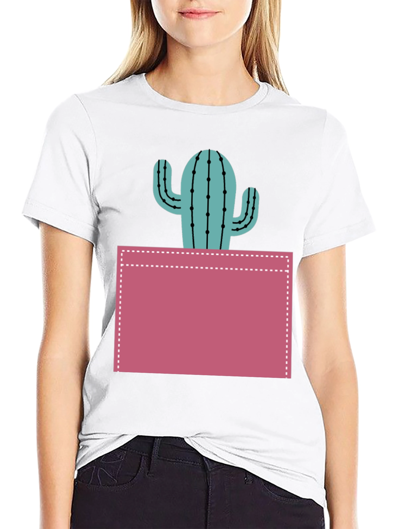 Cactus Pocket Graphic Tee - Trendy Mens T-Shirt