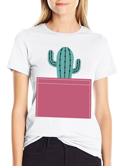 Cactus Pocket Graphic Tee - Trendy Mens T-Shirt