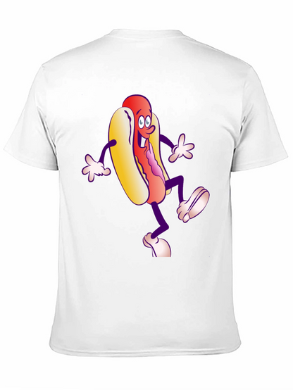 Cartoon Hotdog Graphic T-Shirt