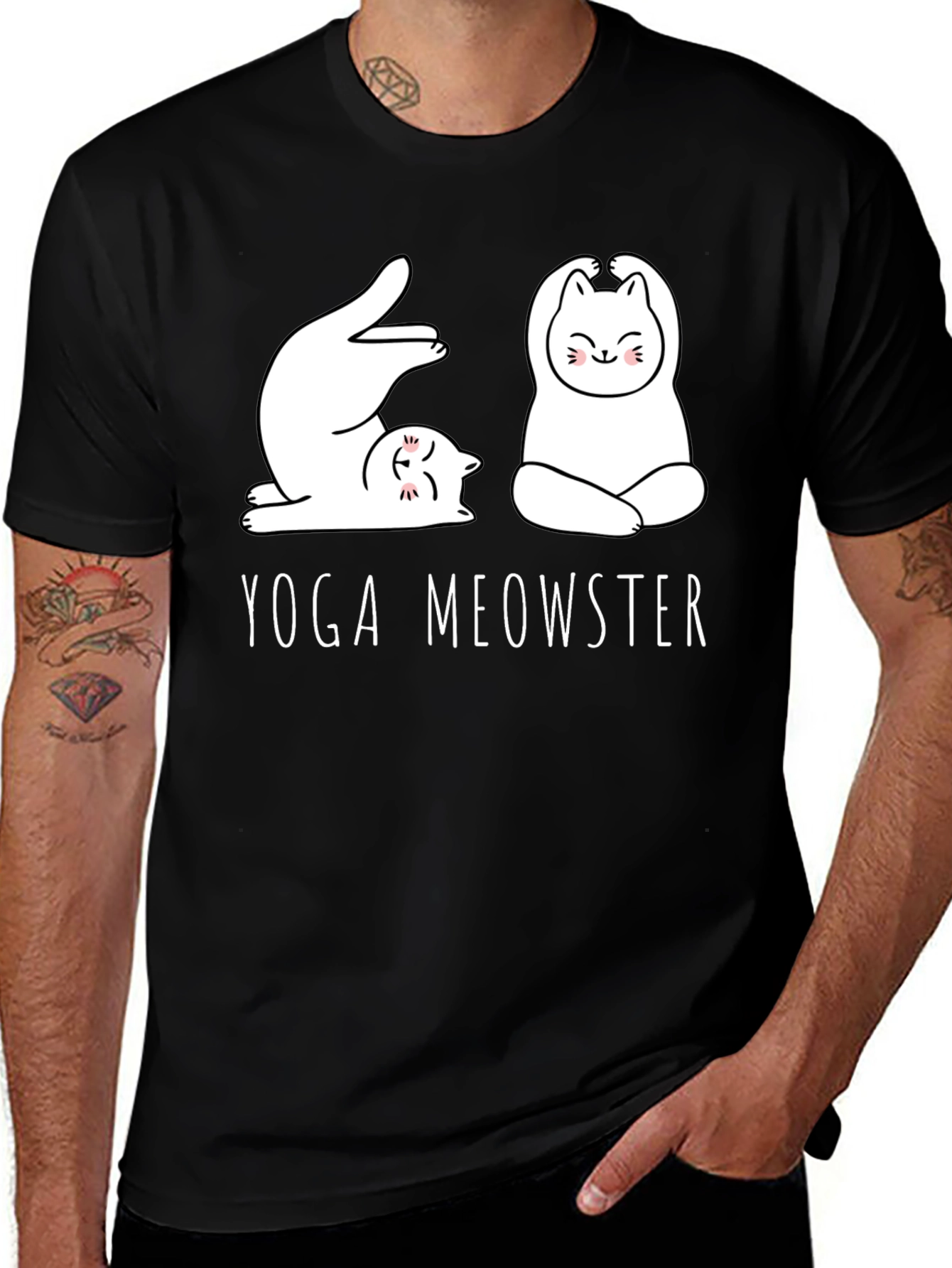 Yoga Meowster Graphic Tee - Cute Cat Yoga Design