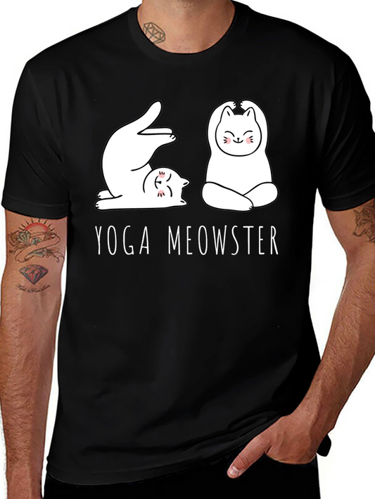Yoga Meowster Graphic Tee - Cute Cat Yoga Design