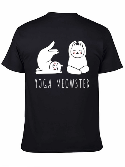 Yoga Meowster Graphic Tee - Cute Cat Yoga Design