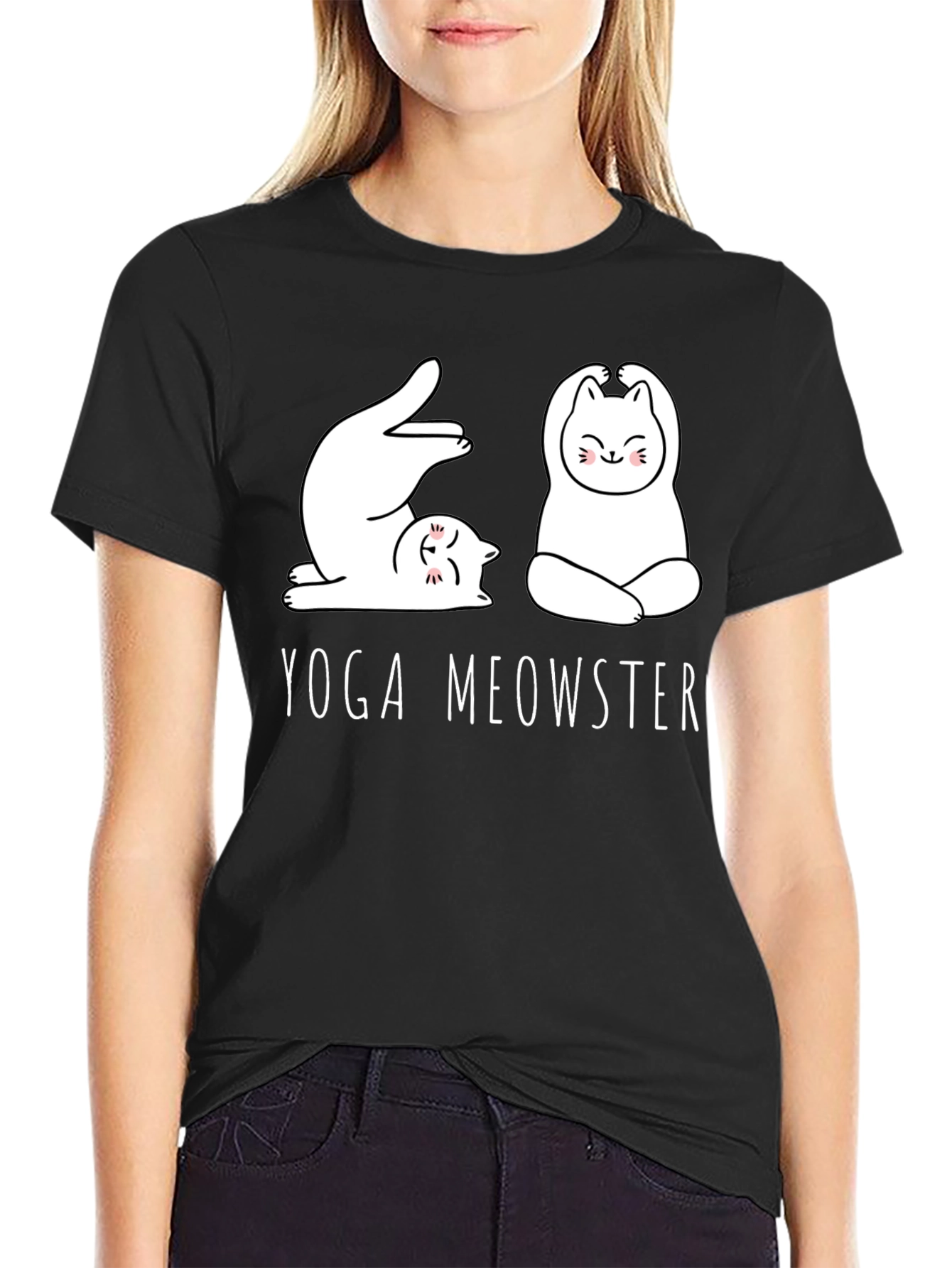 Yoga Meowster Graphic Tee - Cute Cat Yoga Design