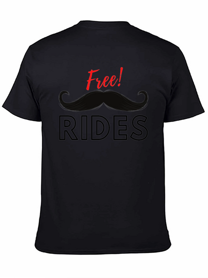 Free Rides Mustache Graphic T-Shirt - Black