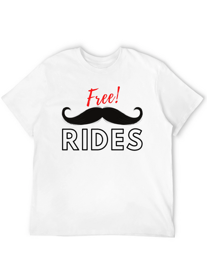 Free Rides Mustache Graphic T-Shirt - Black