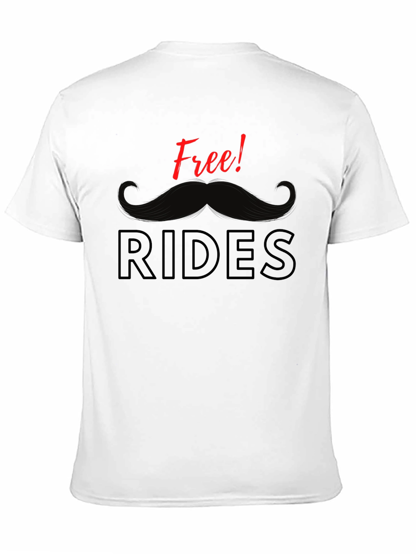 Free Rides Mustache Graphic T-Shirt - Black