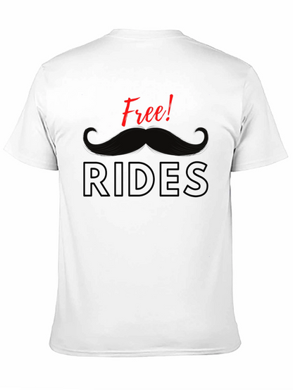 Free Rides Mustache Graphic T-Shirt - Black