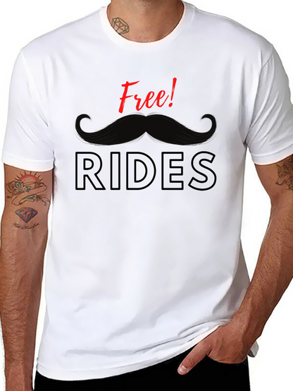 Free Rides Mustache Graphic T-Shirt - Black