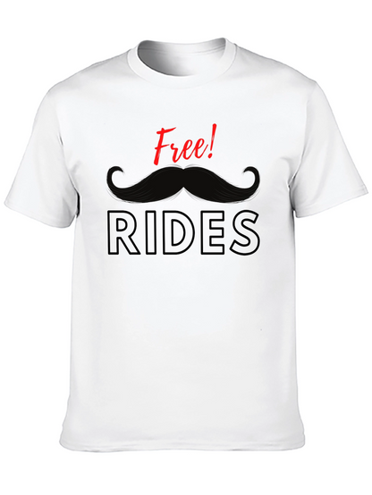 Free Rides Mustache Graphic T-Shirt - Black