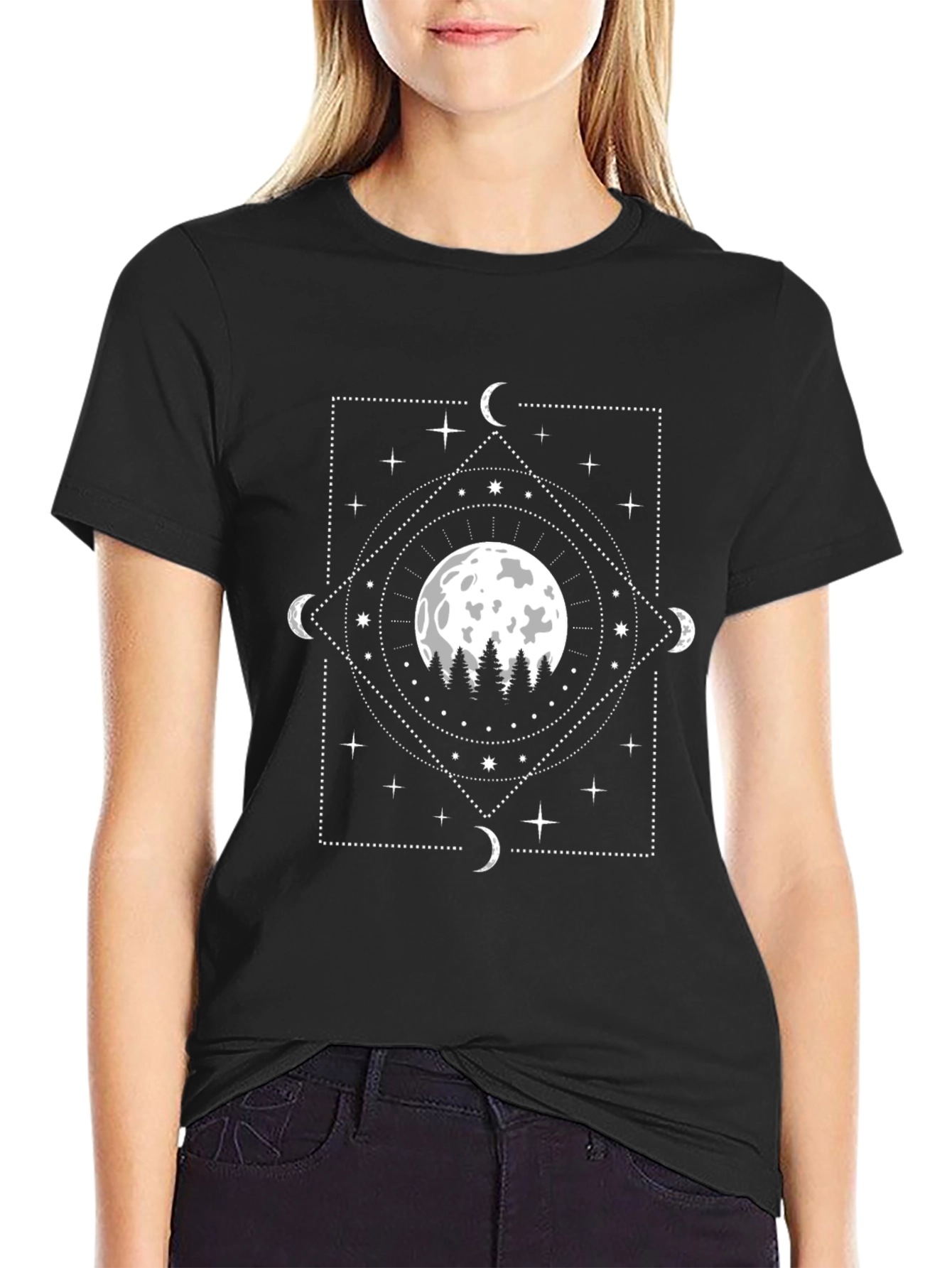 Mystic Moon Graphic Tee - Dark Aesthetic