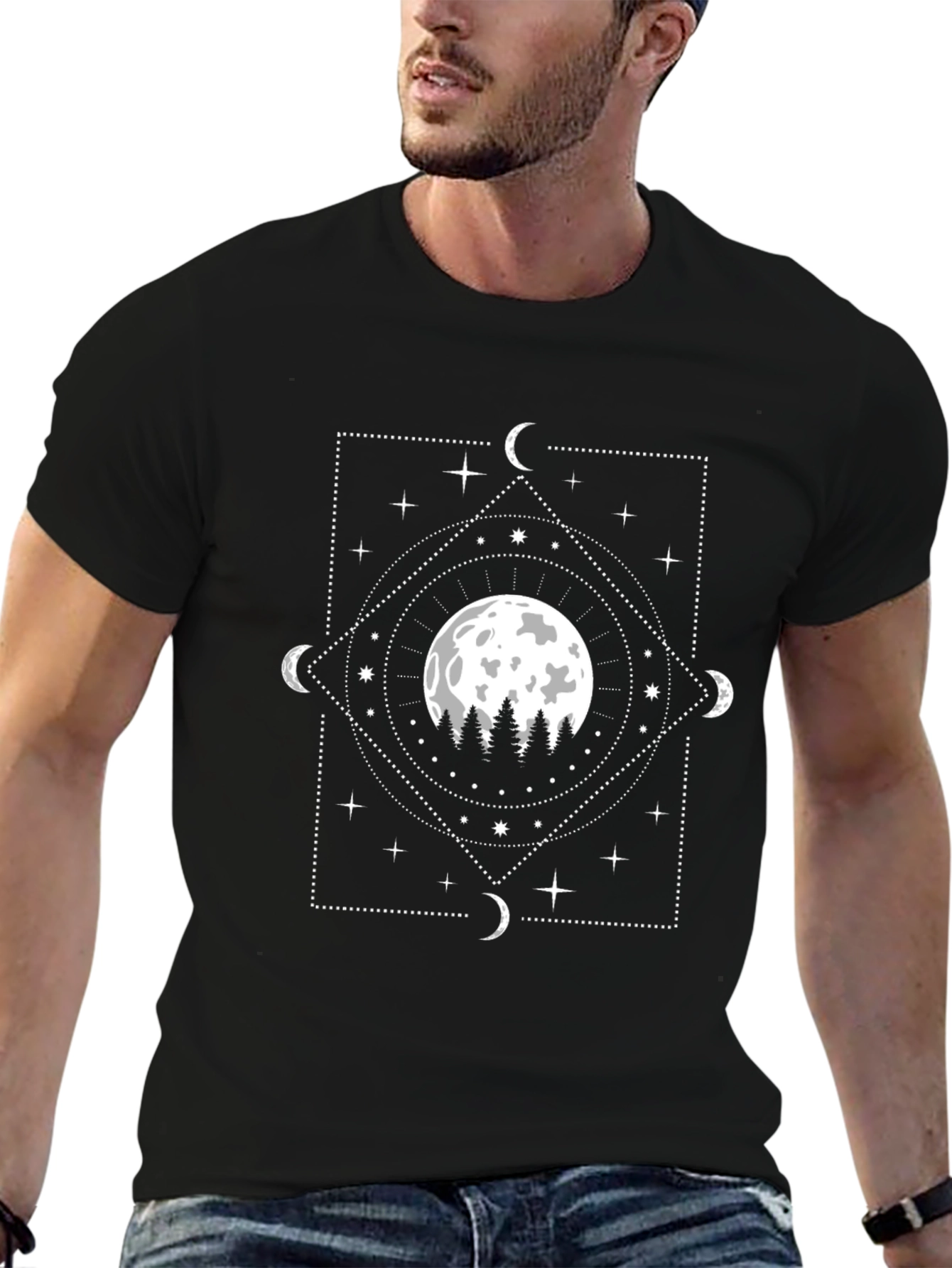 Mystic Moon Graphic Tee - Dark Aesthetic