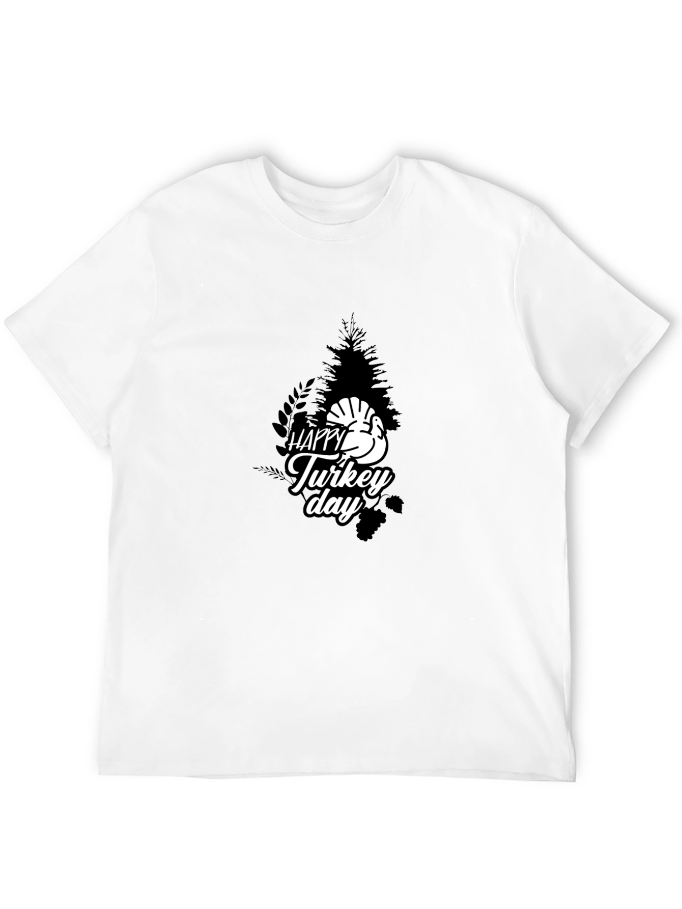 Happy Turkey Day Graphic Tee - Black