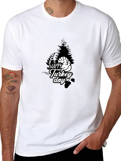 Happy Turkey Day Graphic Tee - Black