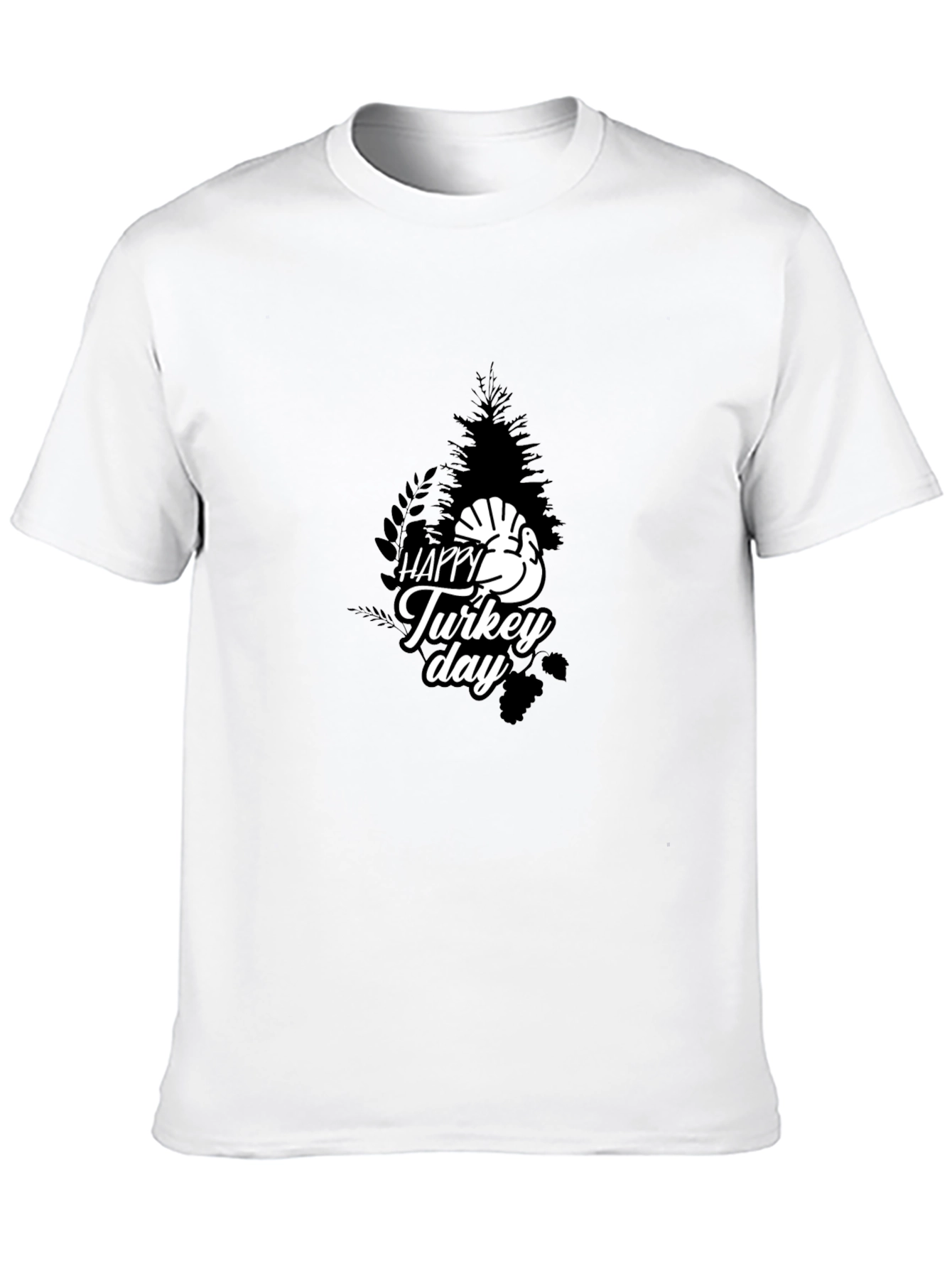 Happy Turkey Day Graphic Tee - Black
