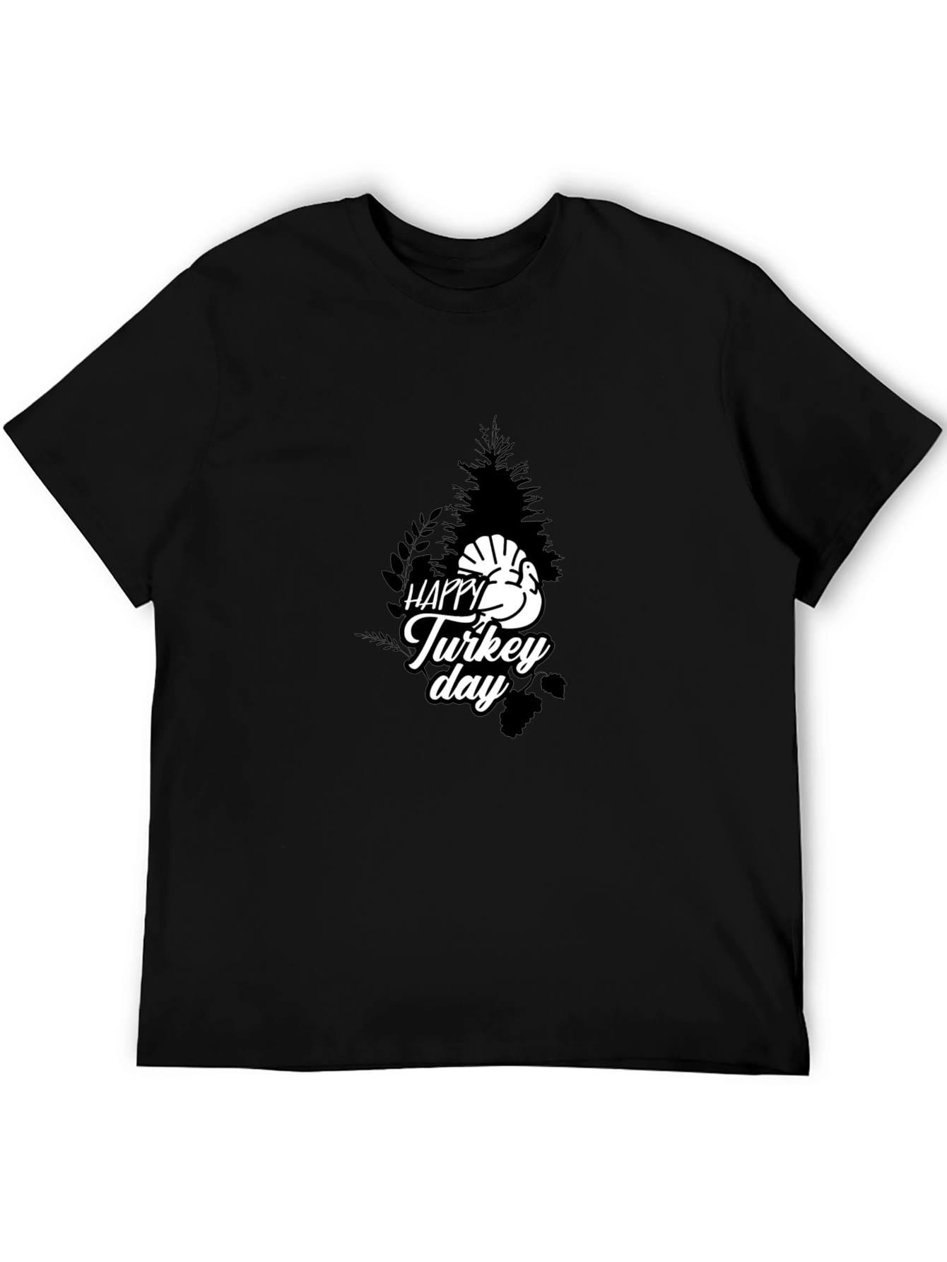 Happy Turkey Day Graphic Tee - Black