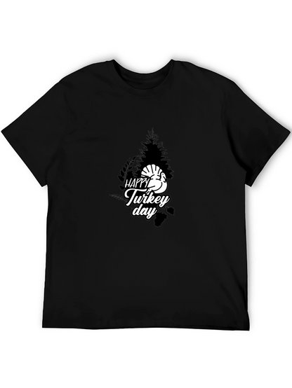 Happy Turkey Day Graphic Tee - Black