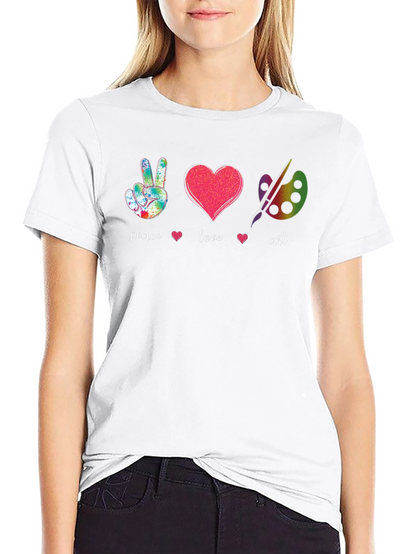 Peace Love Art T-Shirt - Black