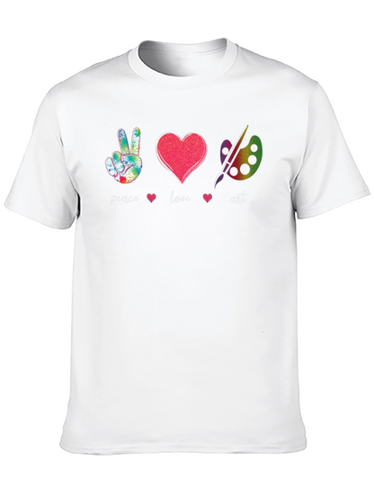 Peace Love Art T-Shirt - Black